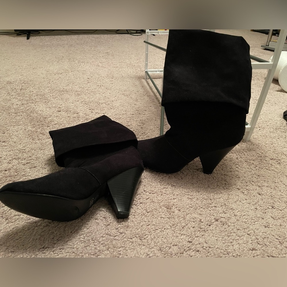 Black Wedge Heel Ankle Boots